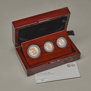 2018 gold proof Premium 3 coin sovereign set. 