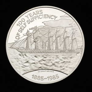 1985 Falkland Islands Centenary Silver Proof £25