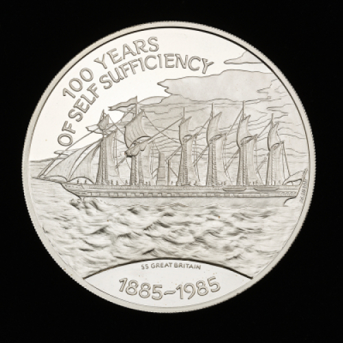 1985 Falkland Islands Centenary Silver Proof &pound;25