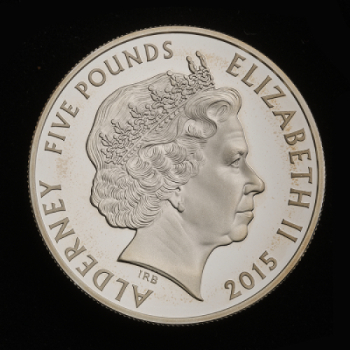 2015 Remembrance Alderney &pound;5 Silver Piedfort