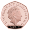 2021 Snowman 50p Gold Proof Coin