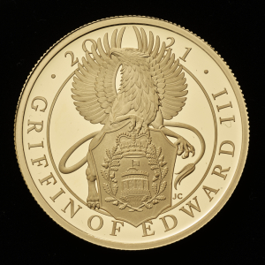 2021 The Queen's Beasts The Griffin of Edward III Gold Proof one ounce