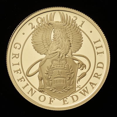 2021 The Queen's Beasts The Griffin of Edward III Gold Proof one ounce