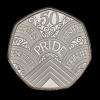 2022 50 Years of Pride 50p Silver Piedfort Proof Trial Piece - 2