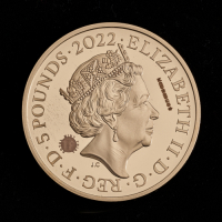2022 Queen's Reign Charity and Patronage &pound;5 Gold Proof Trial Piece