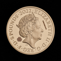 2022 Queen's Reign Honours and Investitures &pound;5 Gold Proof Trial Piece
