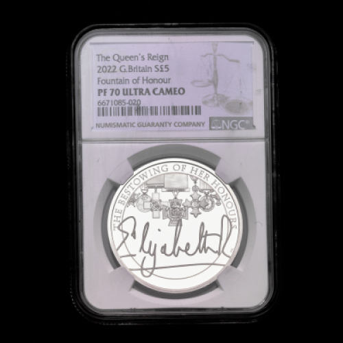 2022 Queens Reign Silver Proof &pound;5 - 3 coin group all PF70UC