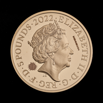 2022 Queen's Reign The Commonwealth £5 Gold Proof Trial Piece