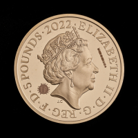 2022 Queen's Reign The Commonwealth &pound;5 Gold Proof Trial Piece