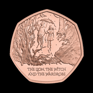 The Lion, the Witch and the Wardrobe 2023 50p Gold Proof Trial Piece