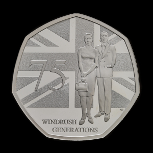 75 Years of the Windrush Generation 2023 50p Silver Proof Trial Piece