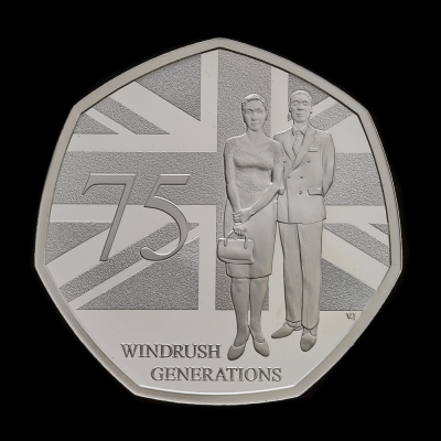 75 Years of the Windrush Generation 2023 50p Silver Proof Trial Piece