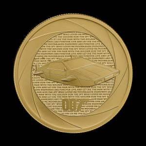 Six Decades of 007: Bond Films of the 1970s 2023 1oz Gold Proof Trial Piece