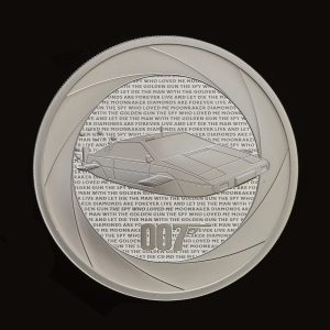 Six Decades of 007: Bond Films of the 1970s 2023 1oz Silver Proof Trial Piece