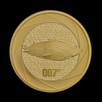 Six Decades of 007: Bond Films of the 1970s 2023 2oz Gold Proof Trial Piece