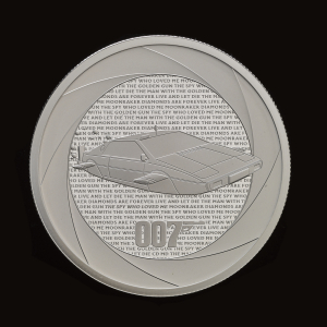 Six Decades of 007: Bond Films of the 1970s 2023 2oz Silver Proof Trial Piece