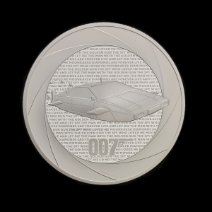 Six Decades of 007: Bond Films of the 1970s 2023 5oz Silver Proof Trial Piece