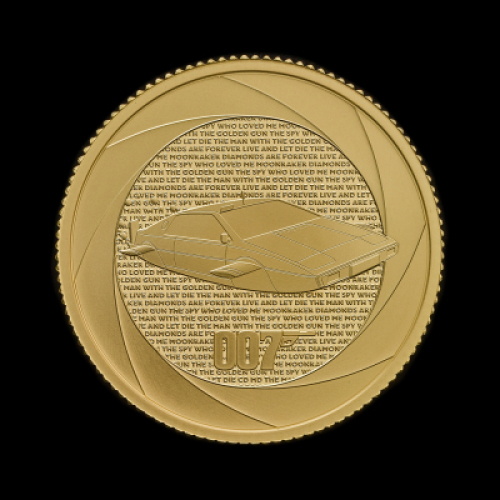 Six Decades of 007: Bond Films of the1970s 1/4 oz Gold Proof Trial Piece