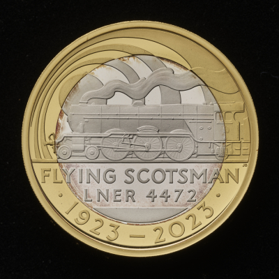 The Centenary of Flying Scotsman 2023 £2 Silver Proof Piedfort Trial Piece