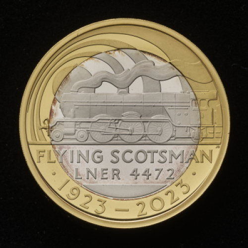 The Centenary of Flying Scotsman 2023 &pound;2 Silver Proof Piedfort Trial Piece
