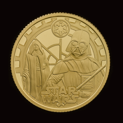 Star Wars Darth Vader and Emperor Palpatine 2023 1/4oz Gold Proof Trial Piece