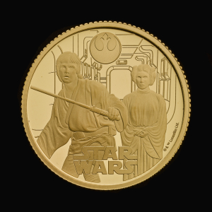 Star Wars Luke Skywalker and Princess Leia 2023 1/4oz Gold Proof Trial Piece