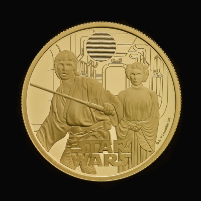 Star Wars Luke Skywalker and Princess Leia 2023 1oz Gold Proof Trial Piece