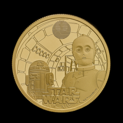 Star Wars R2-D2 and C-3PO 2023 1oz Gold Proof Trial Piece